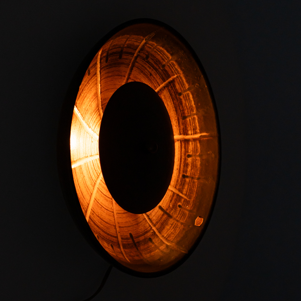 1 of the 3 Magnificent Ceramic Wall Lights, Denmark, 1970s