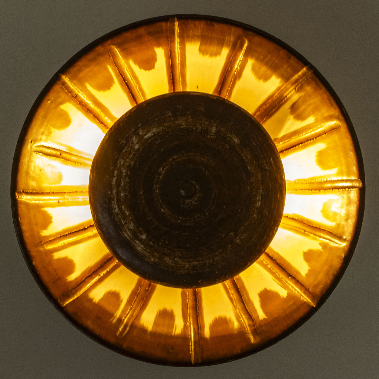 Stunning Large Ceramic Wall Light by Løvemose, Denmark, 1970