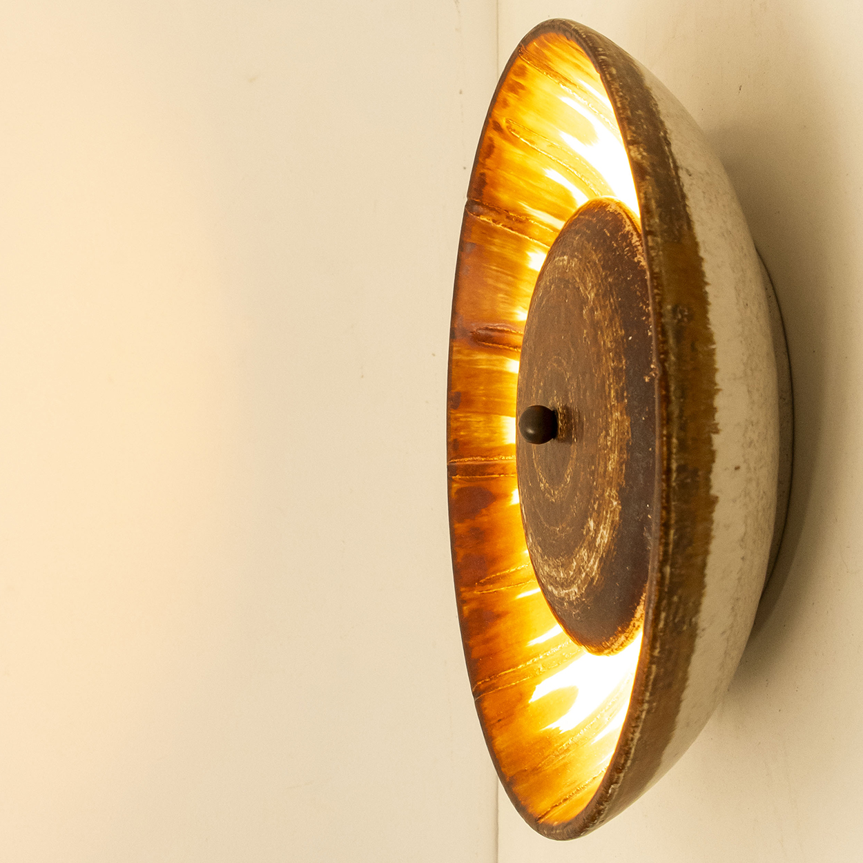 Stunning Large Ceramic Wall Light by Løvemose, Denmark, 1970