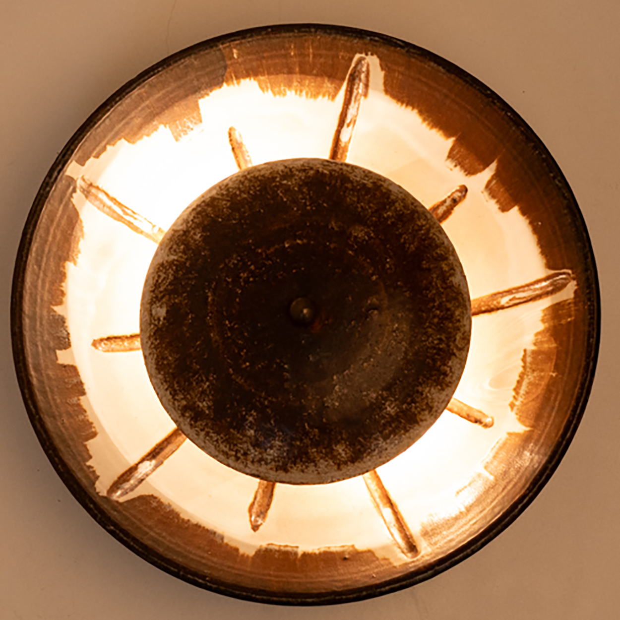 1 of 3 Gorgeous Ceramic Wall Lights, Denmark, 1970s