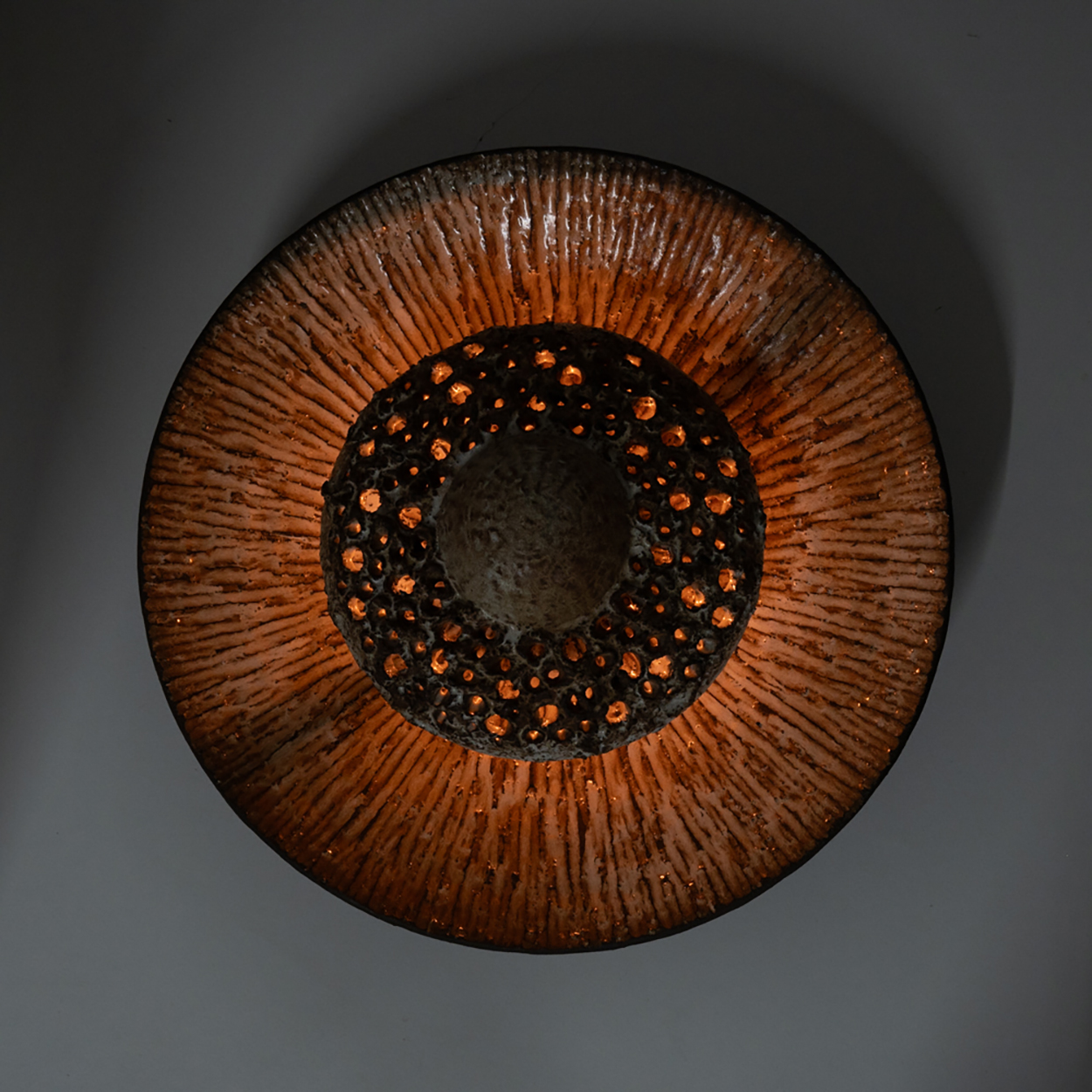 1 of 3 Gorgeous Ceramic Wall Lights, Denmark, 1970s