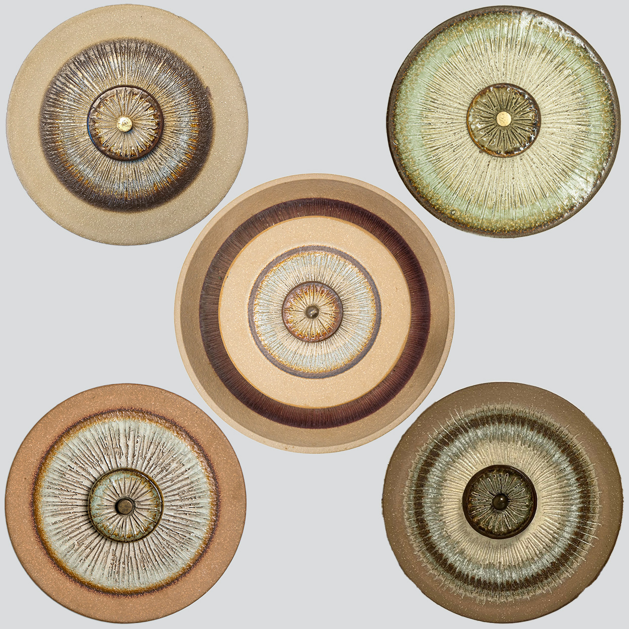 Several Stunning Ceramic Wall Lights by Axella, Denmark 1970