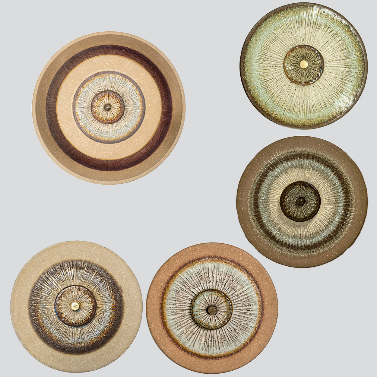 Several Stunning Ceramic Wall Lights by Axella, Denmark 1970