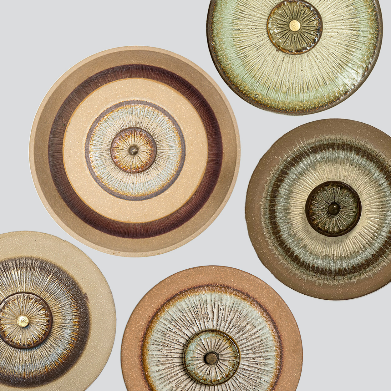 Several Stunning Ceramic Wall Lights by Axella, Denmark 1970