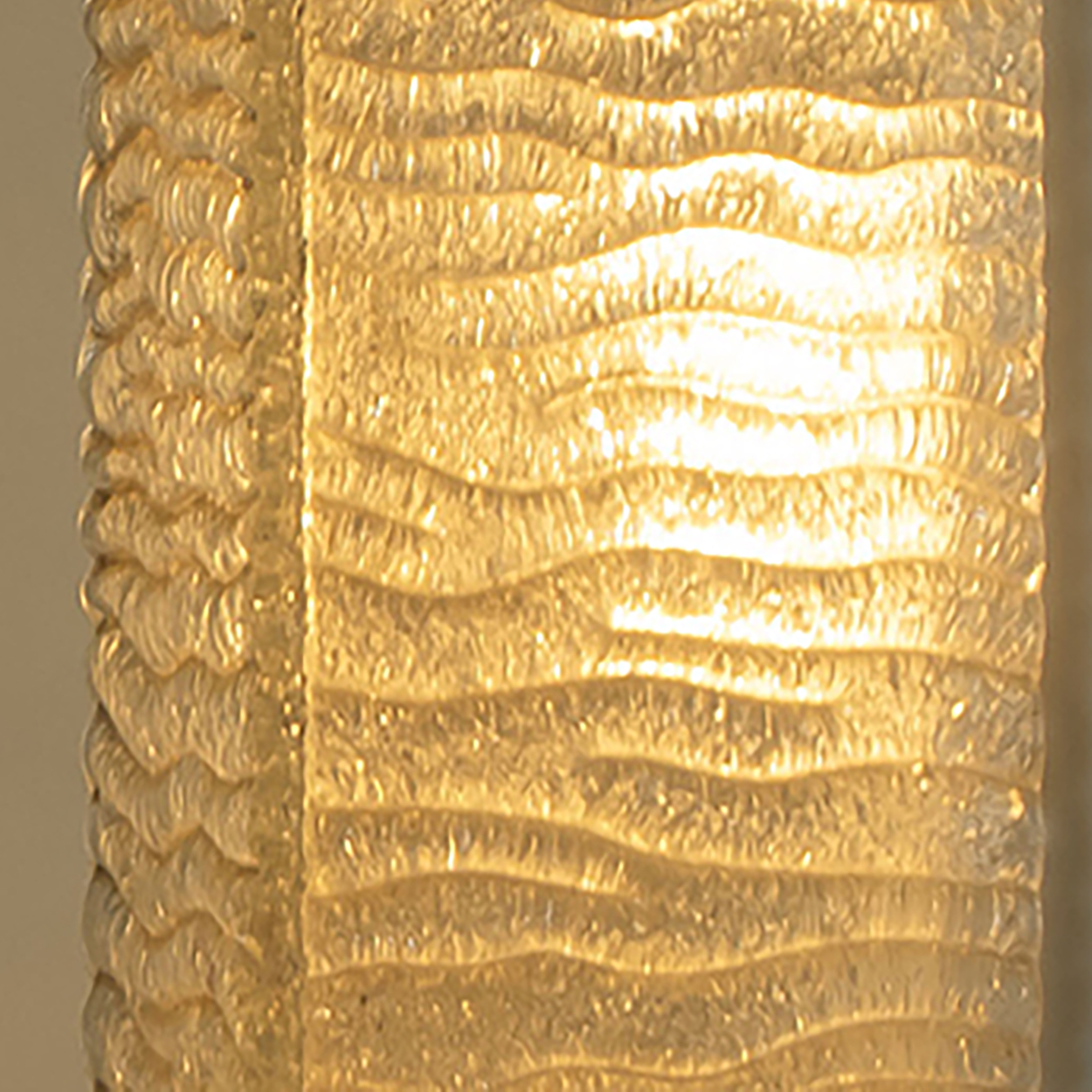 Several XL Structured Kaiser Glass and White Metal Wall Lights