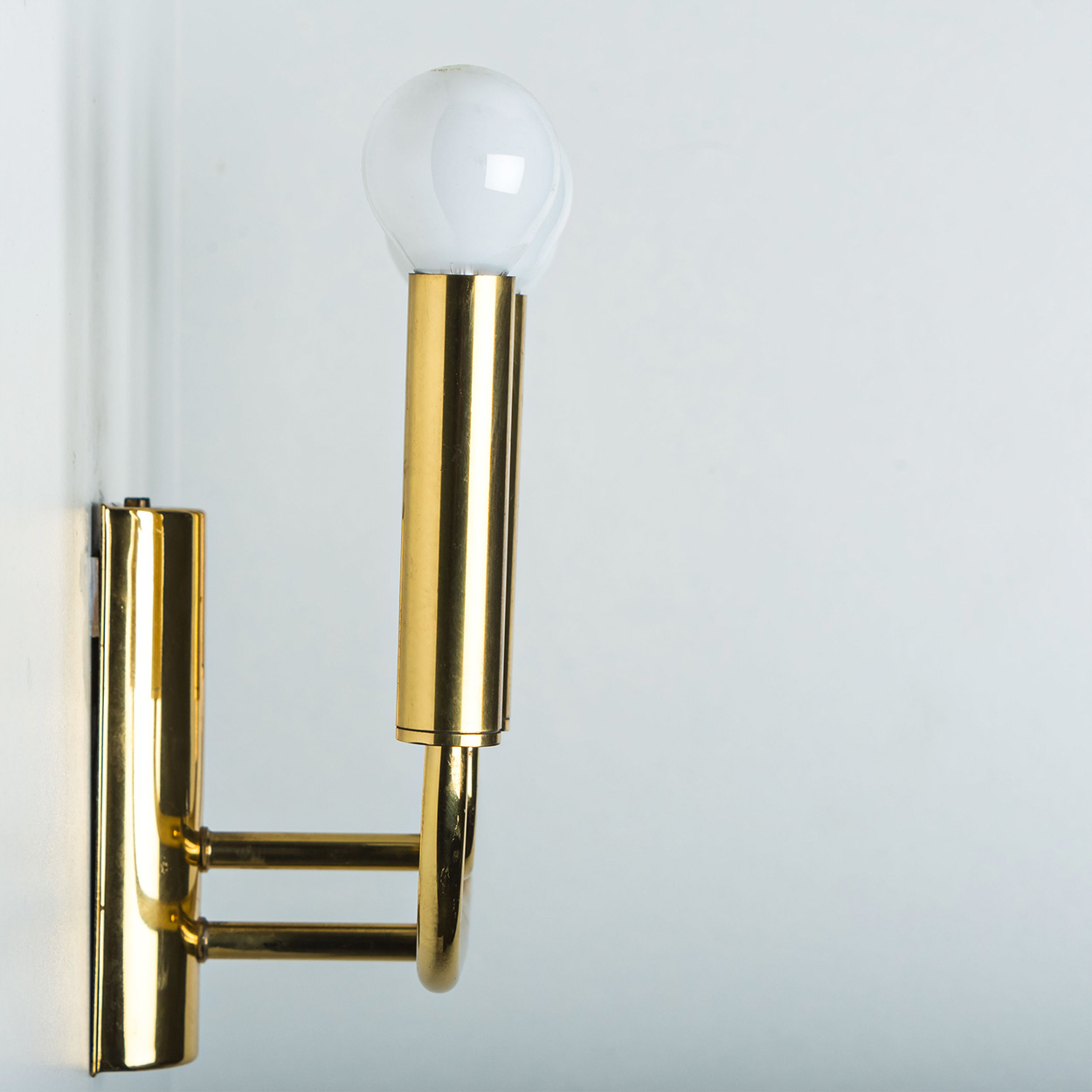 Pair of Brass Wall Lights in the Style of Florian Schulz, Germany