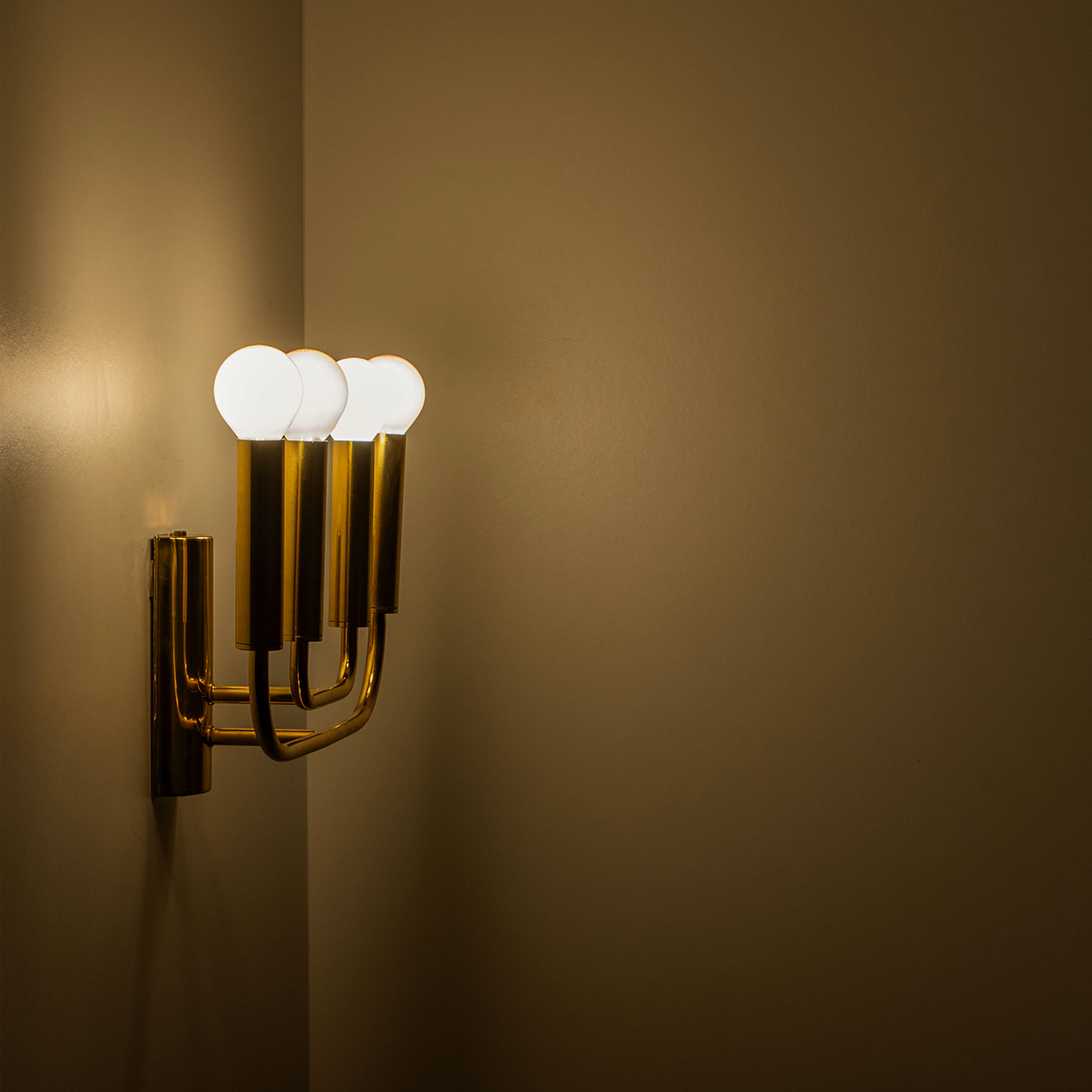 Pair of Brass Wall Lights in the Style of Florian Schulz, Germany