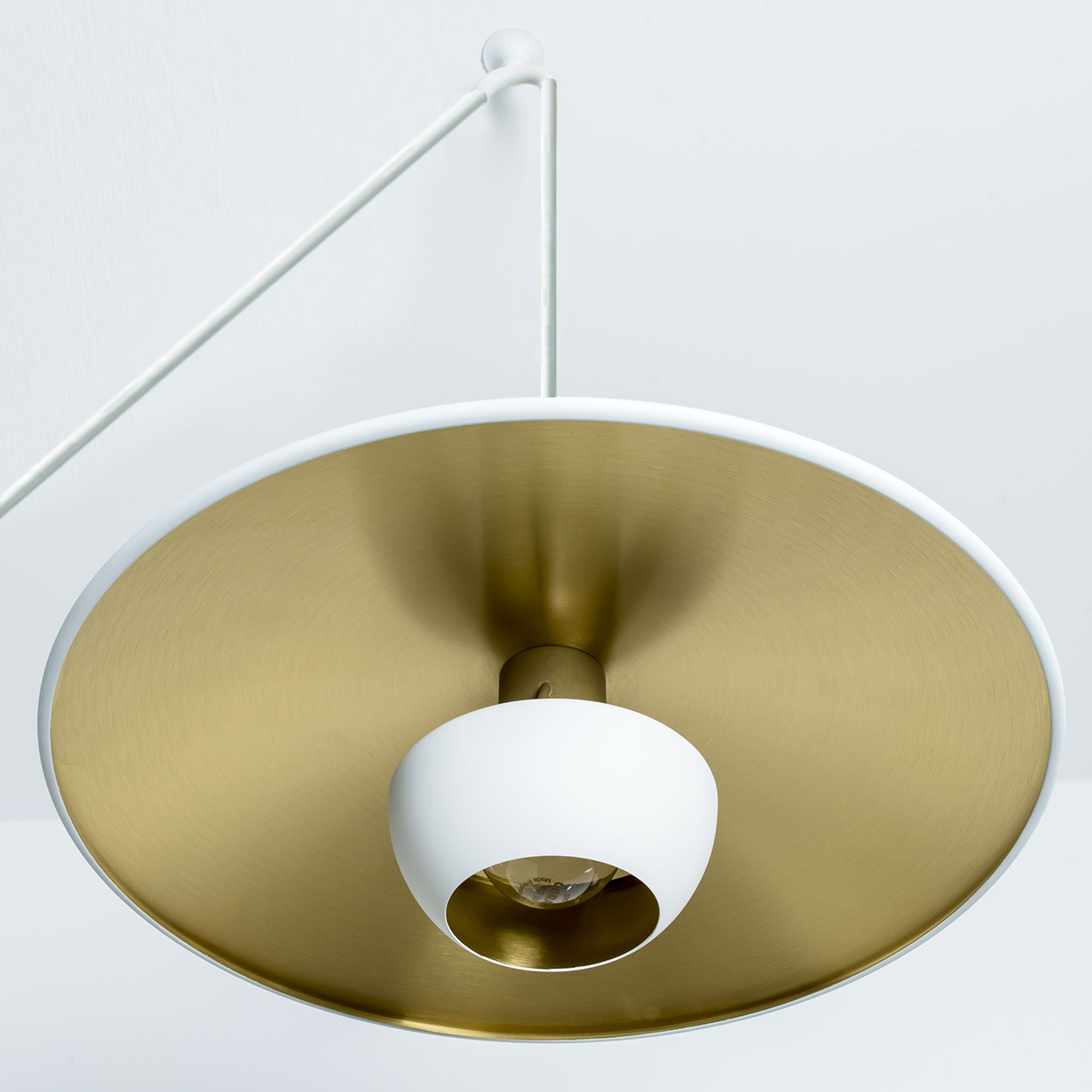 Onos 40 Double Pull White Brass Pendant Lamp by Florian Schulz, Germany