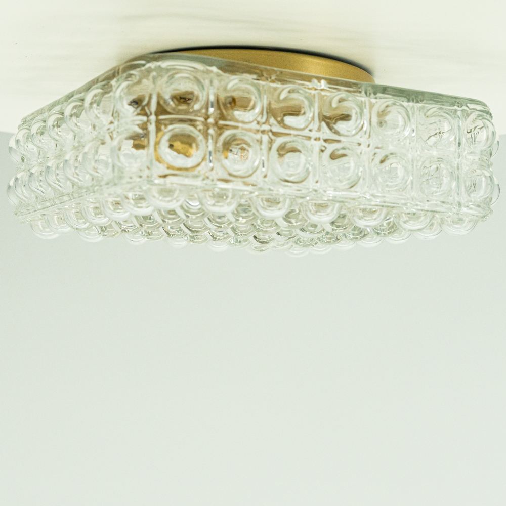 Clear Glass Flush Mount in style of Helena Tynell, Germany 1960