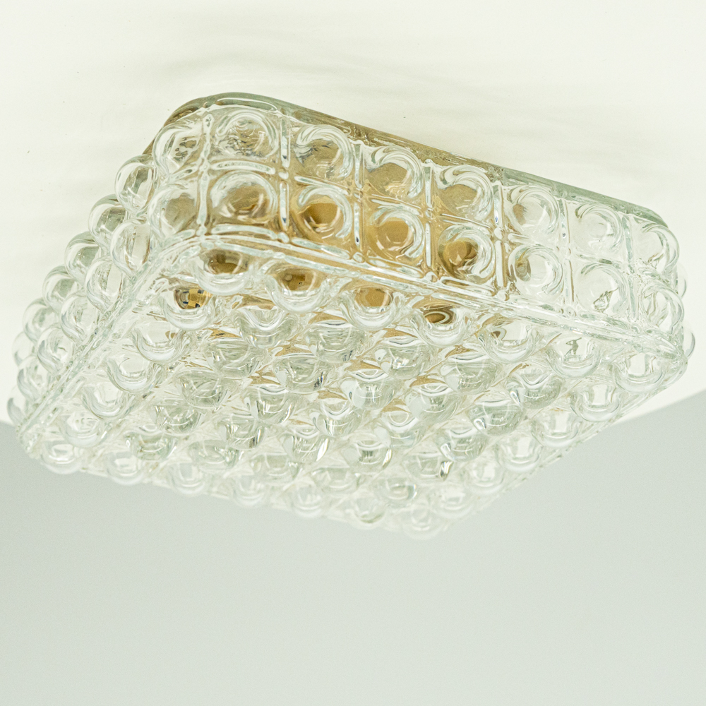 Clear Glass Flush Mount in style of Helena Tynell, Germany 1960