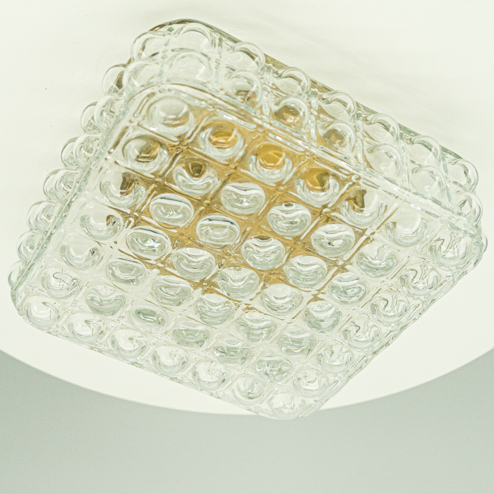 Clear Glass Flush Mount in style of Helena Tynell, Germany 1960