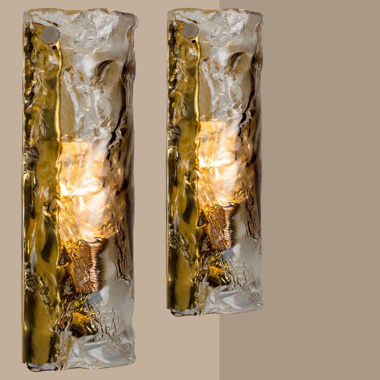 Several Murano Glass Halfround Wall Lights, Italy 1970s