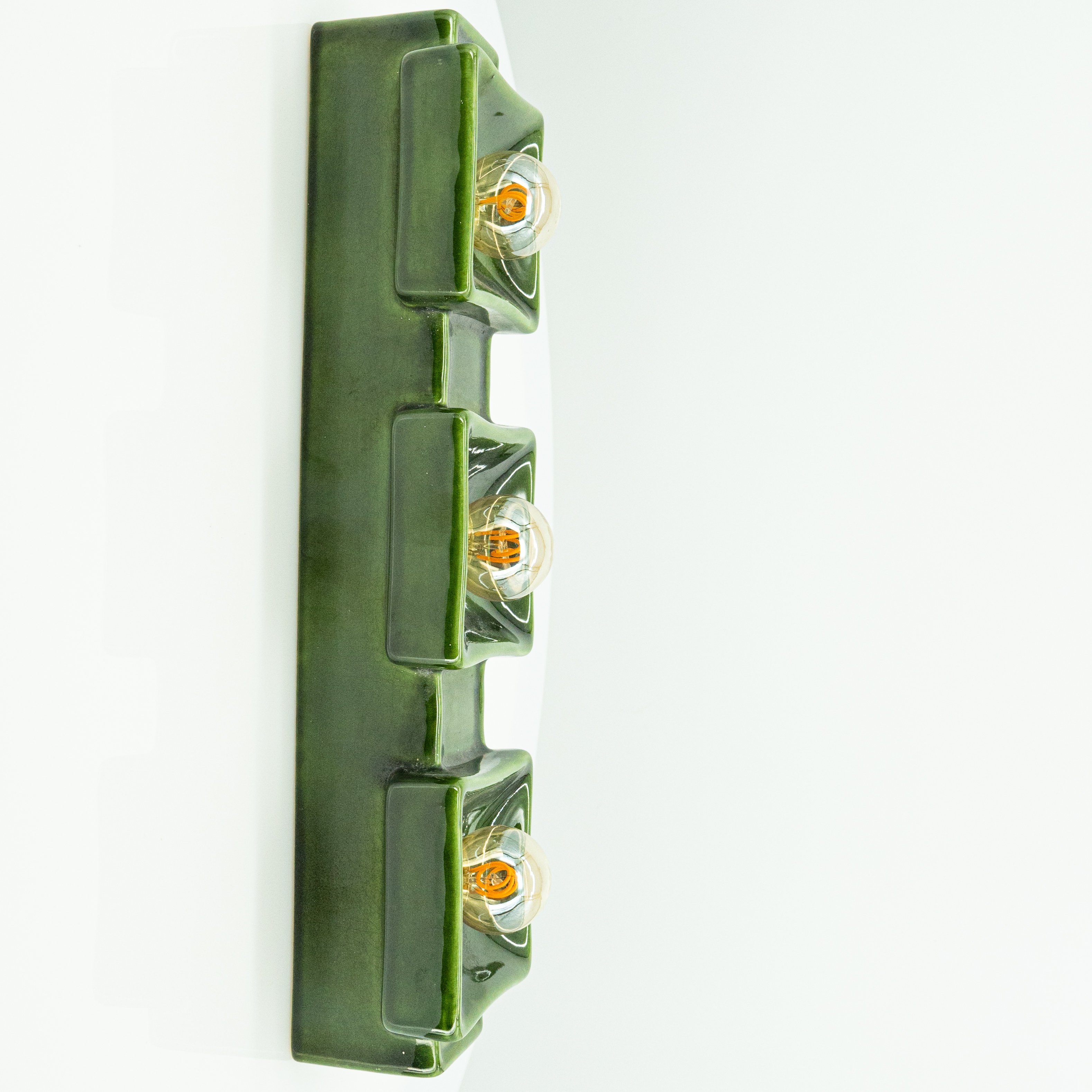 Pan Ceramics Green Textured Traffic Wall Light, 1960s