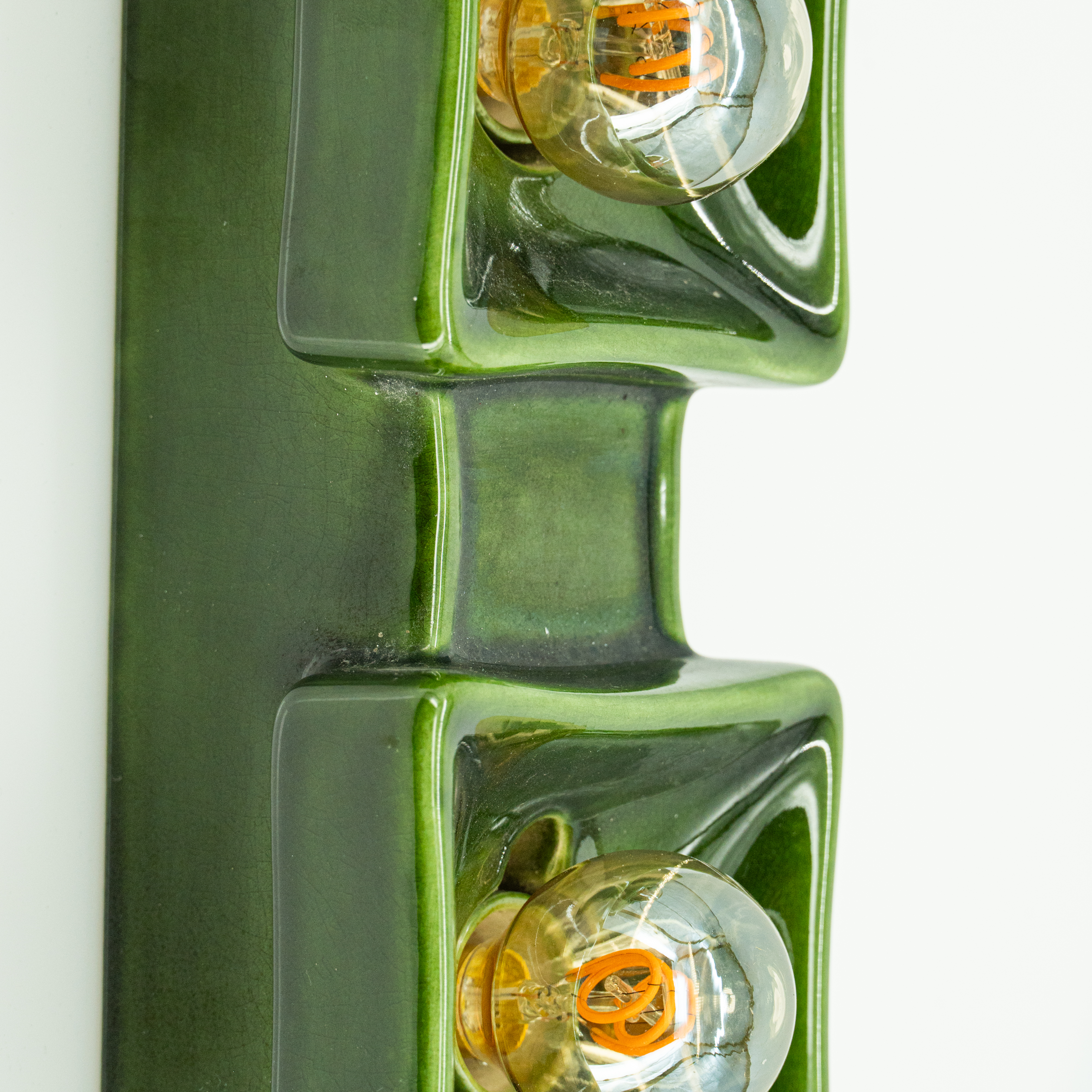 Pan Ceramics Green Textured Traffic Wall Light, 1960s