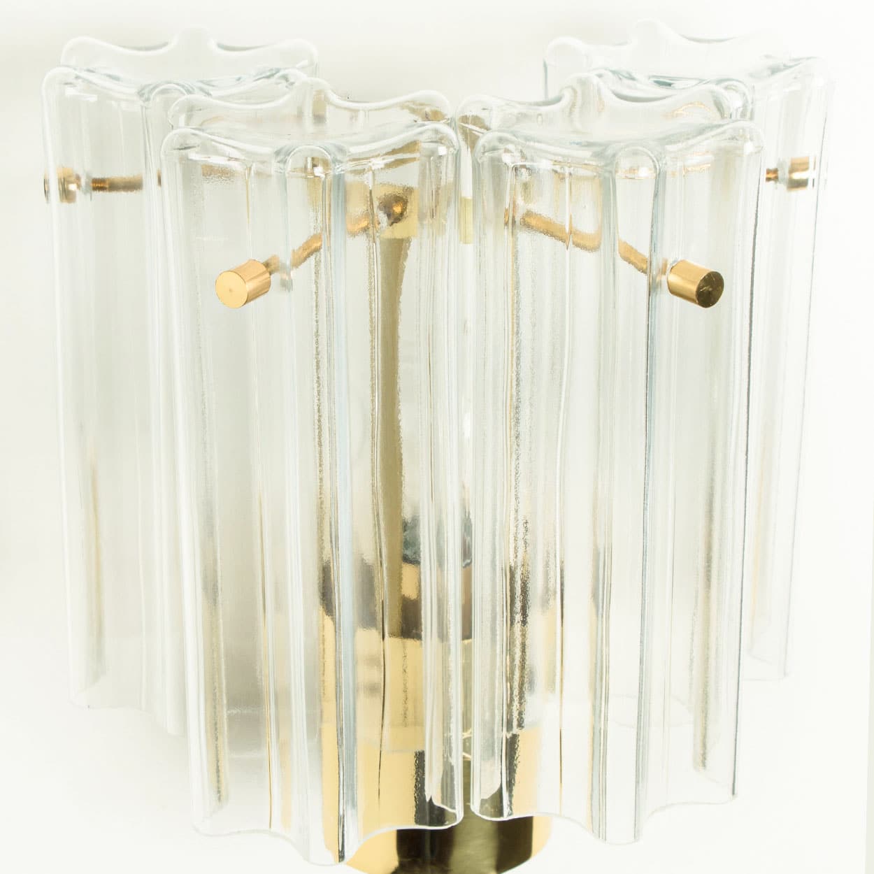 Several Brass & Glass Wall Lights Hillebrand Germany, 1960s
