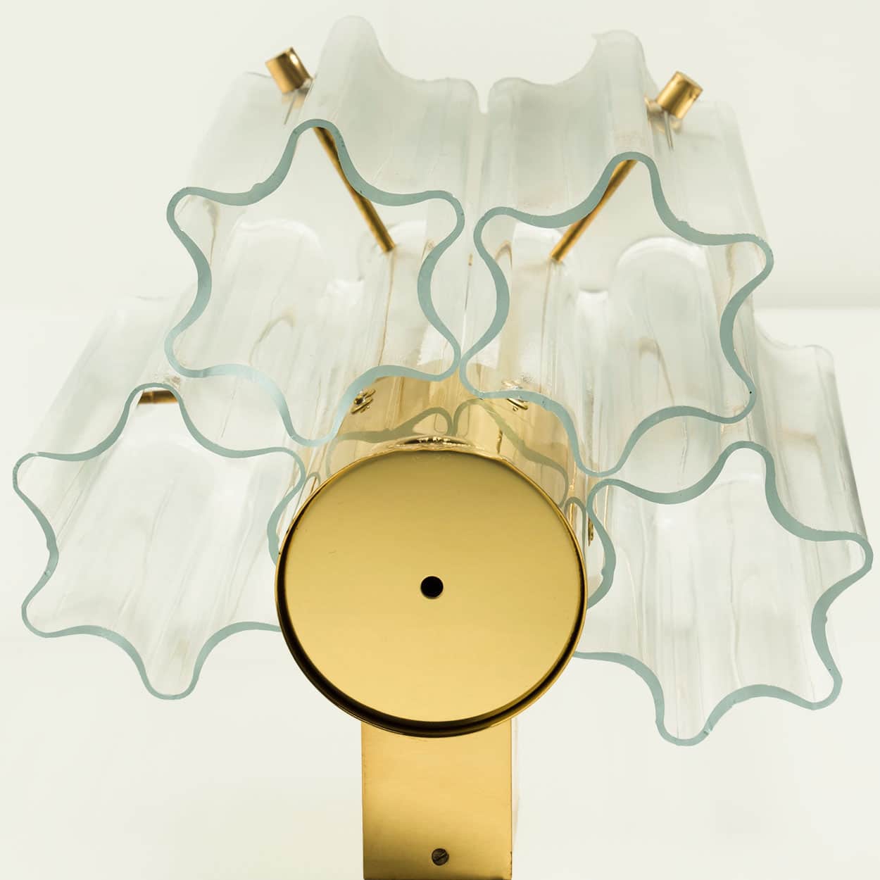 Several Brass & Glass Wall Lights Hillebrand Germany, 1960s