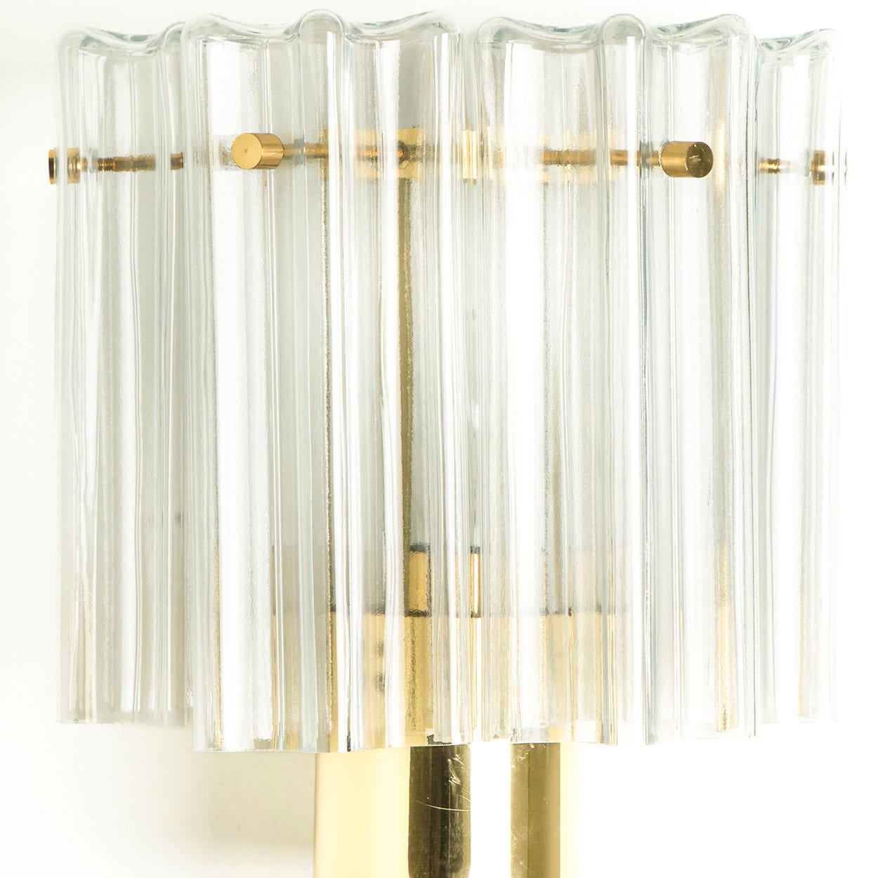 Several Brass & Glass Wall Lights Hillebrand Germany, 1960s