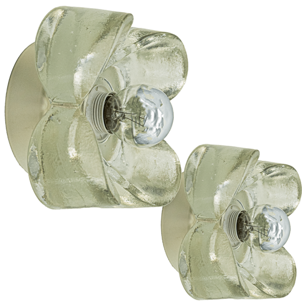 Several Flower Wall Lights, Brass and Glass by Sische, 1970s, Germany