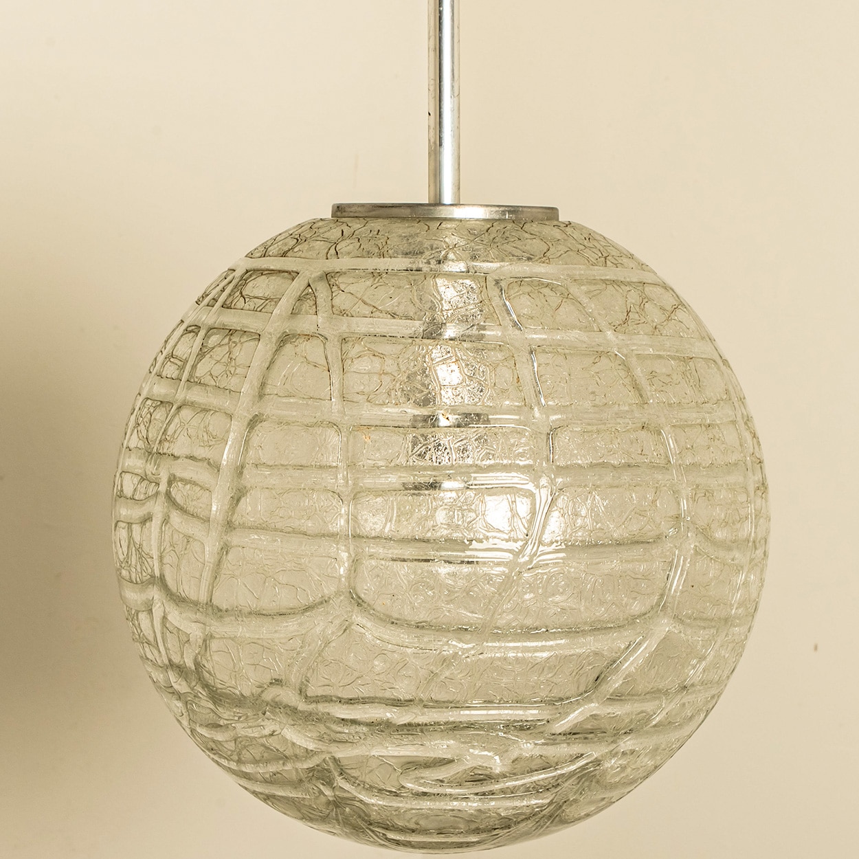 1 of the 3 Murano Clear Glass Pendant Lights, 1960s