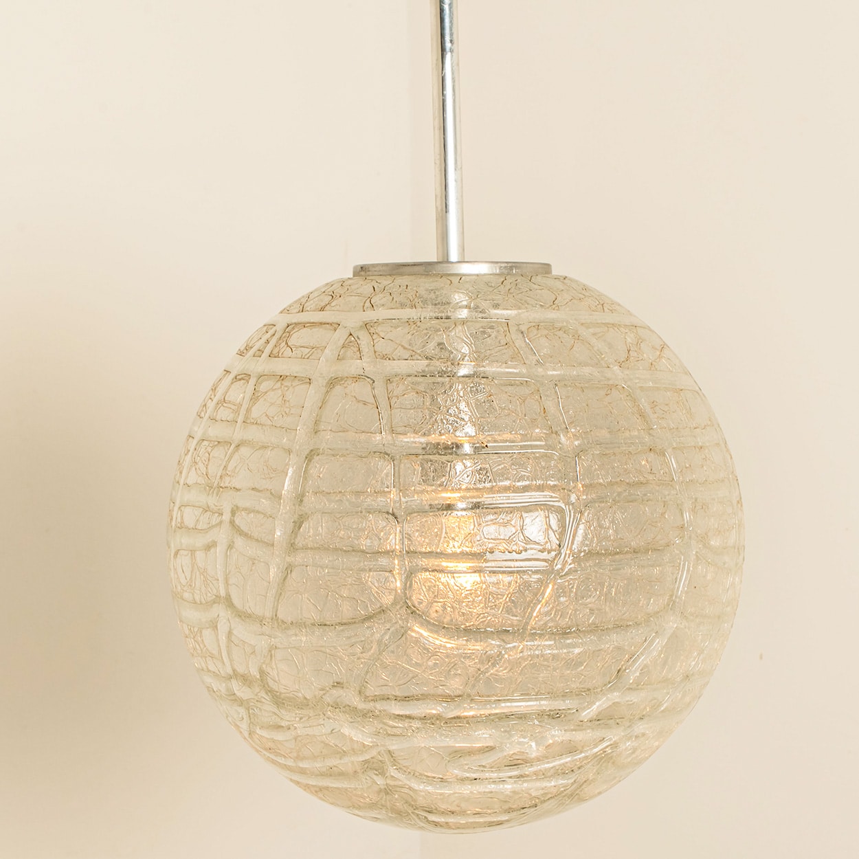 1 of the 3 Murano Clear Glass Pendant Lights, 1960s