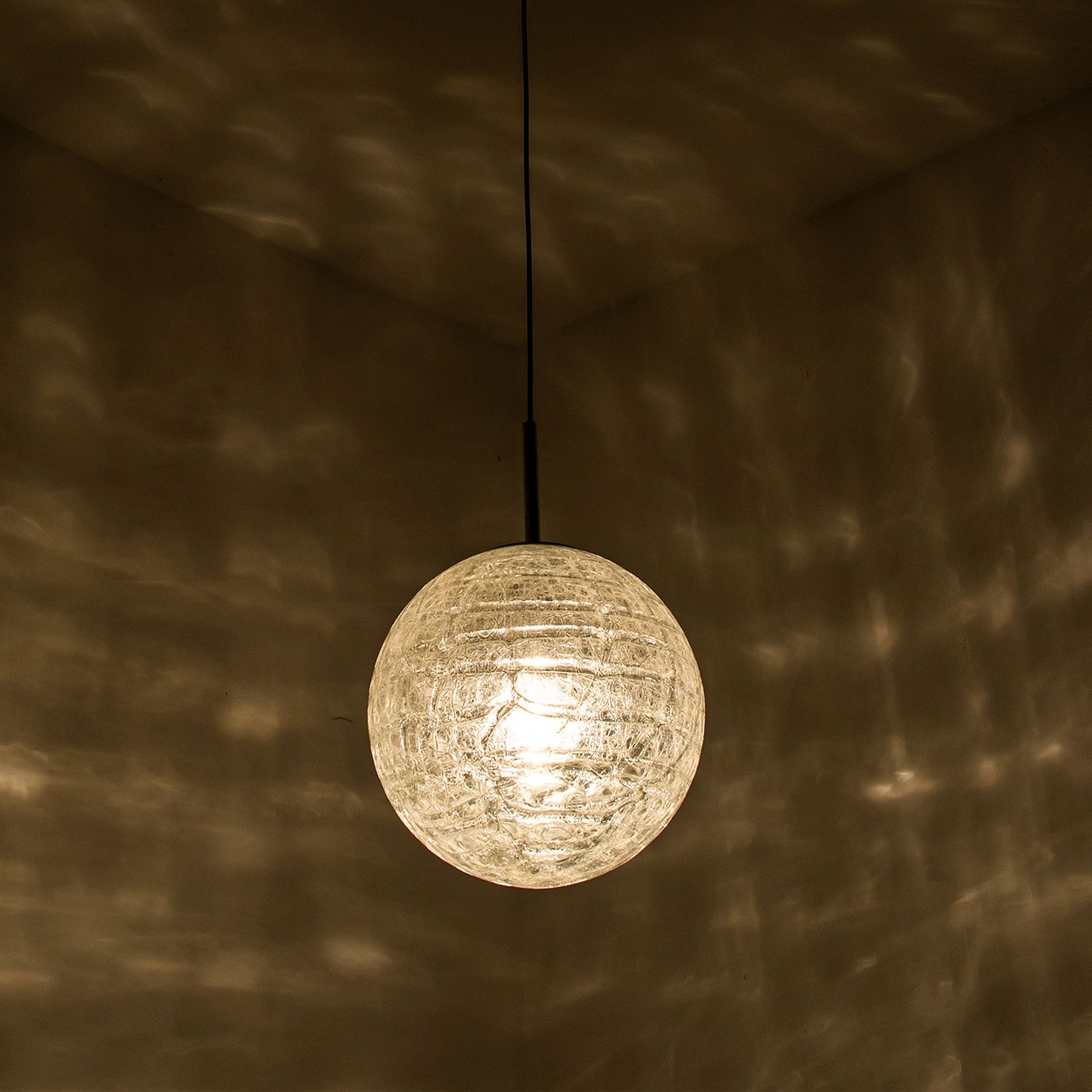 1 of the 3 Murano Clear Glass Pendant Lights, 1960s