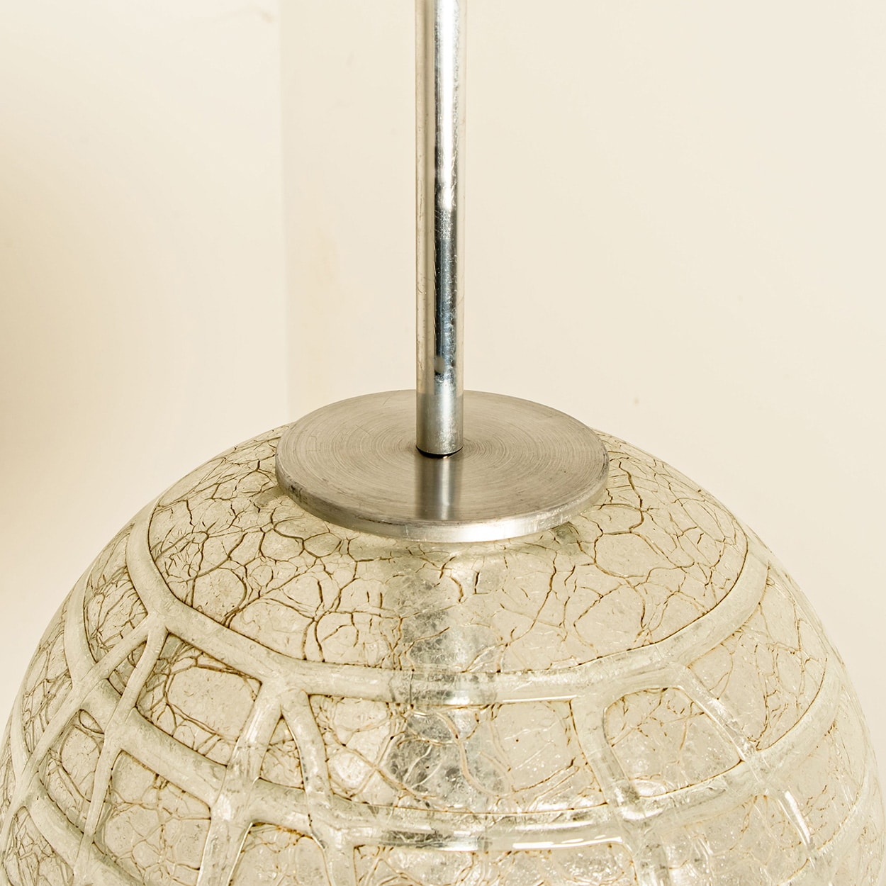 1 of the 3 Murano Clear Glass Pendant Lights, 1960s