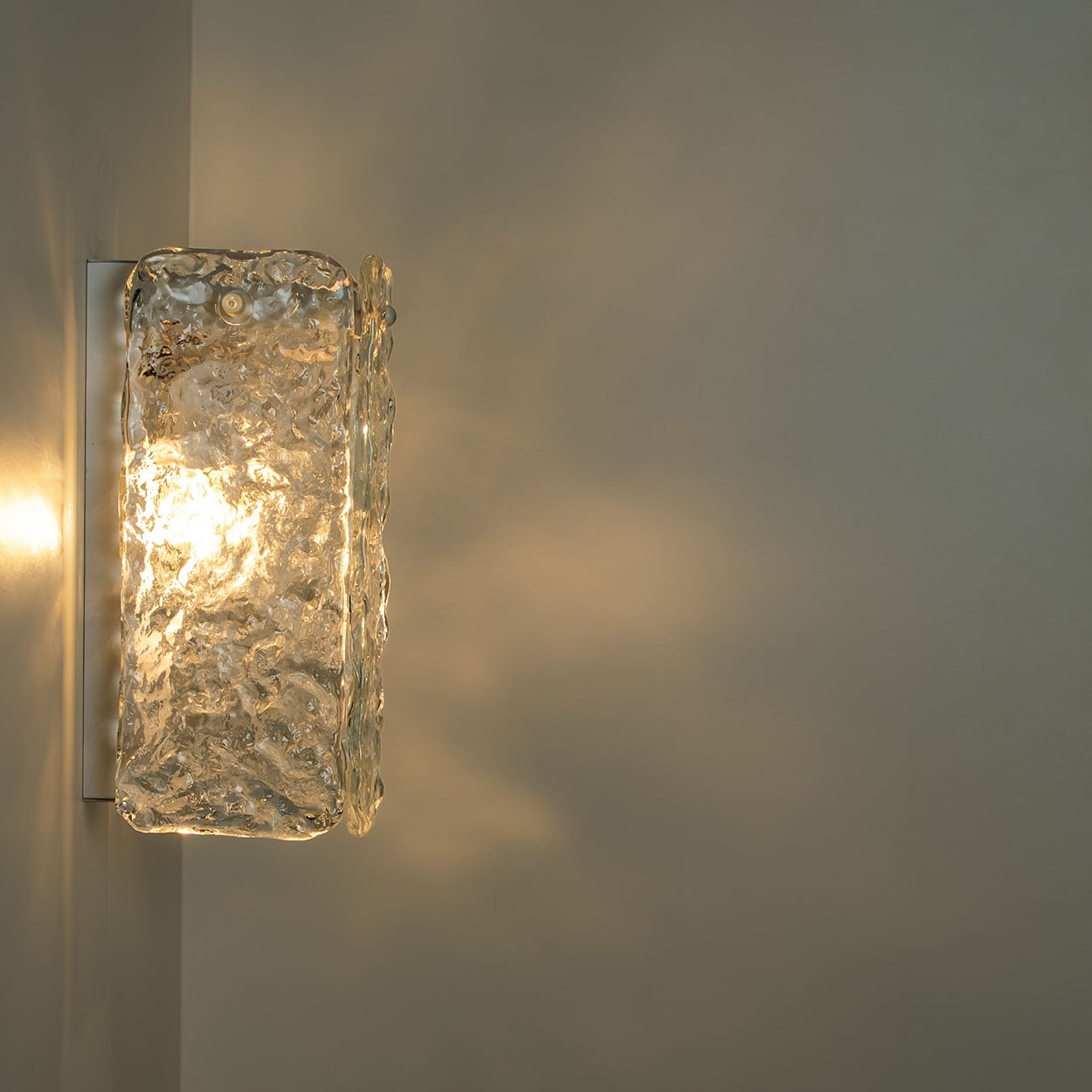 Several Textured Clear Glass Wall Sconces, Austria