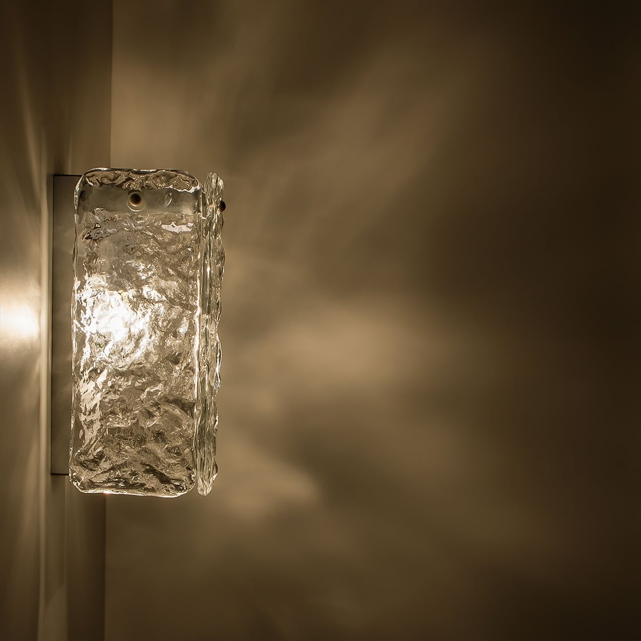 Several Textured Clear Glass Wall Sconces, Austria