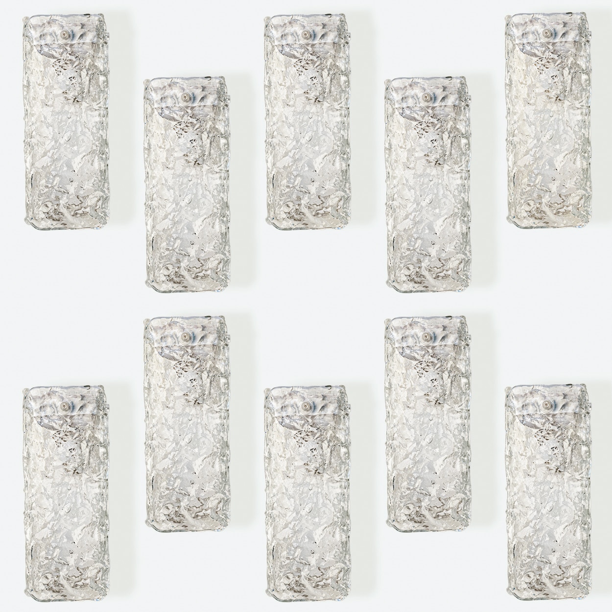 Several Textured Clear Glass Wall Sconces, Austria