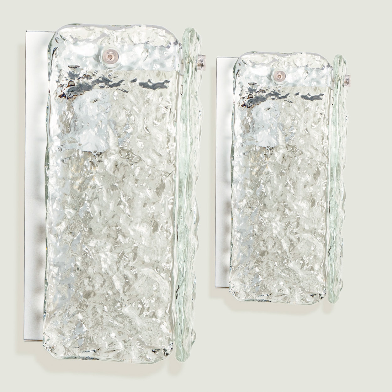 Several Textured Clear Glass Wall Sconces, Austria