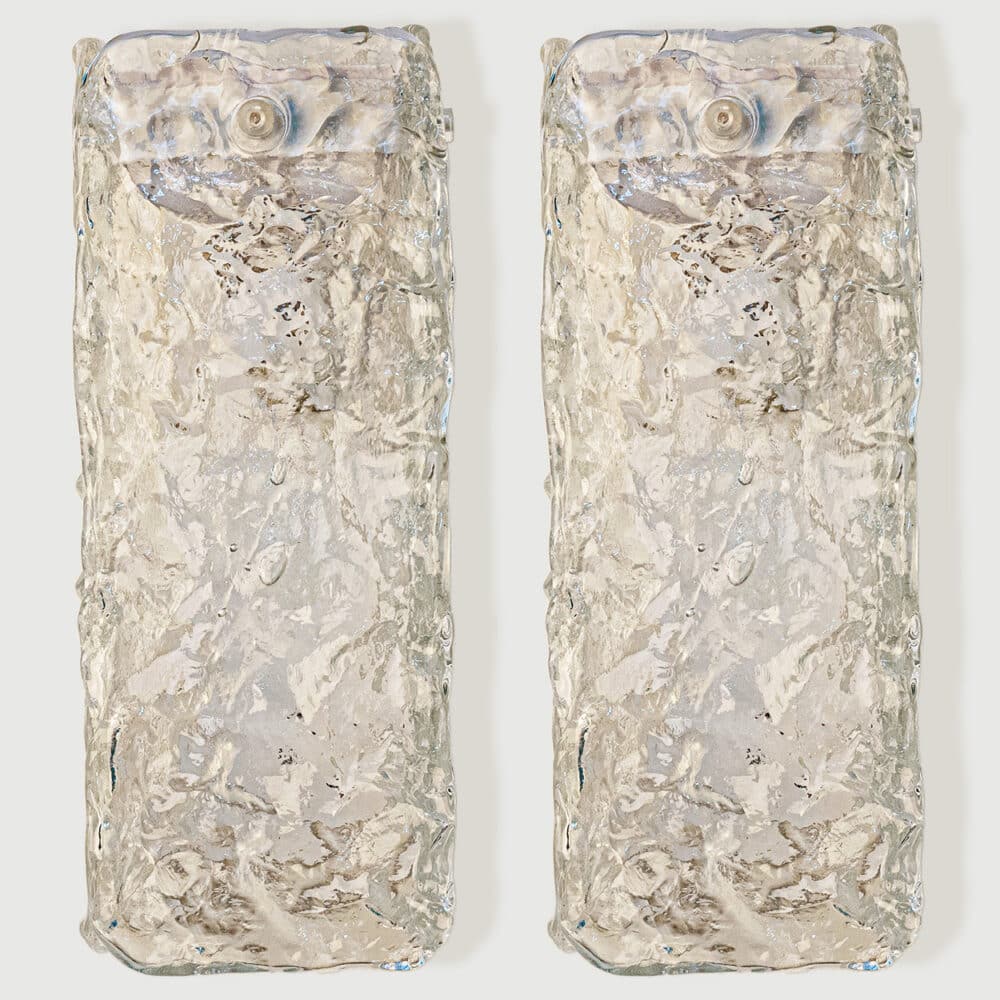 Several Textured Clear Glass Wall Sconces, Austria
