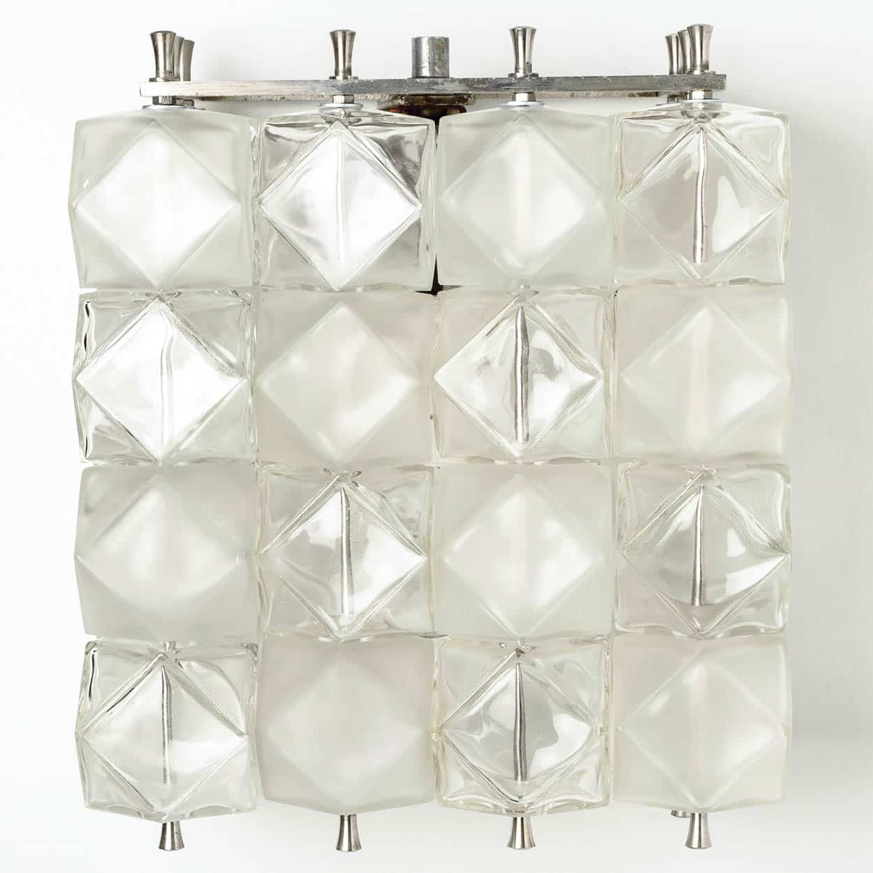Several Filvem Voghera Crystal and Nickel Plated Wall Lamps