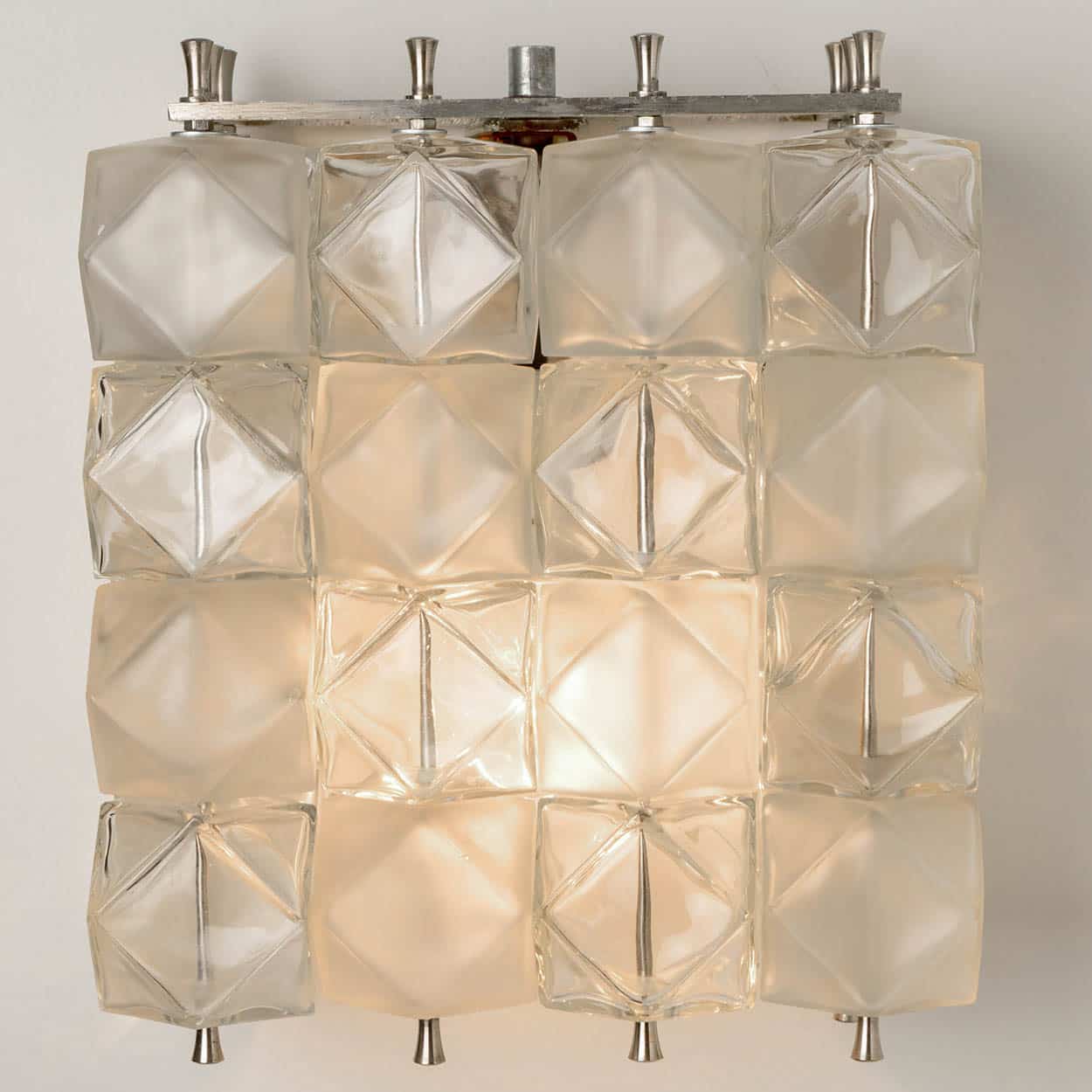 Several Filvem Voghera Crystal and Nickel Plated Wall Lamps