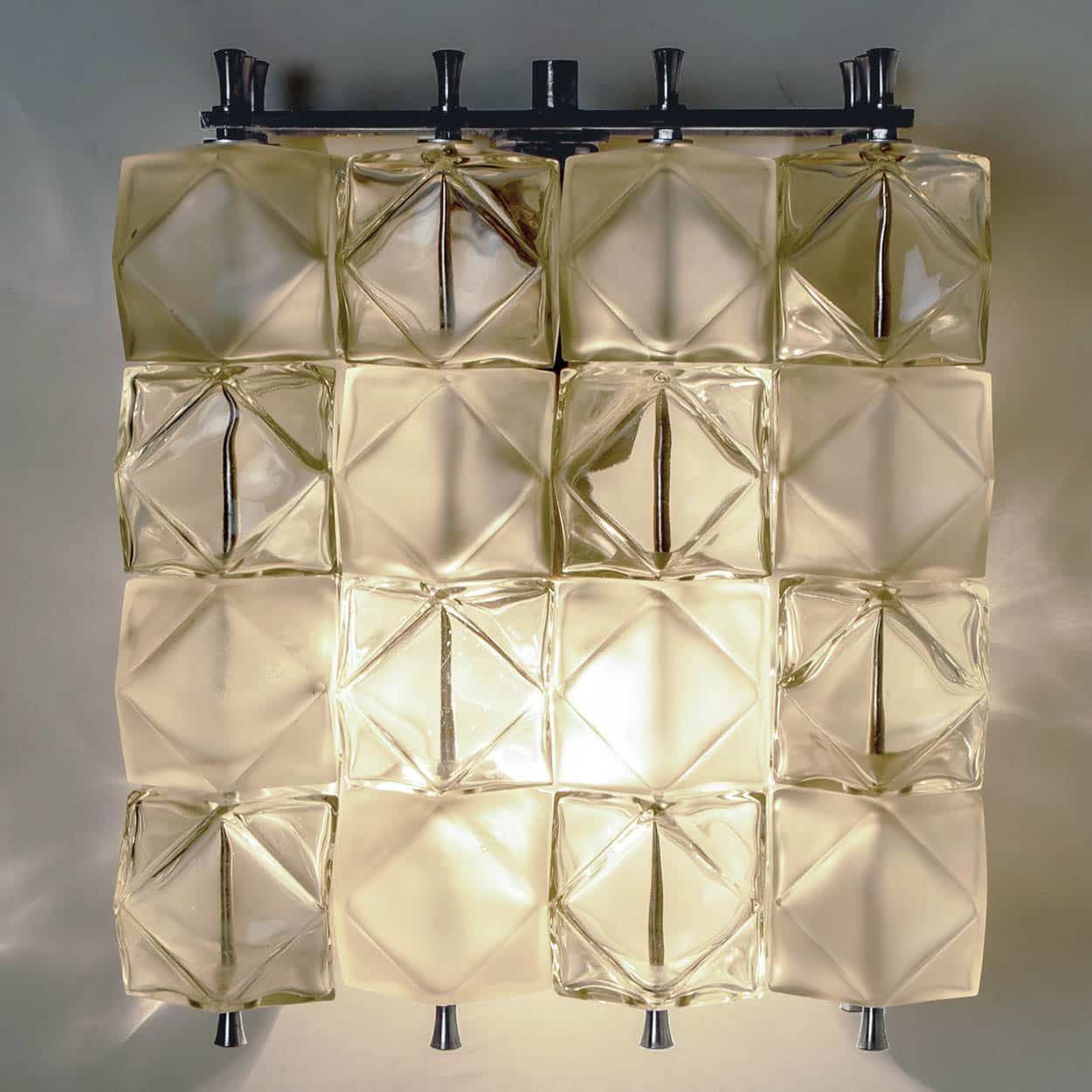Several Filvem Voghera Crystal and Nickel Plated Wall Lamps