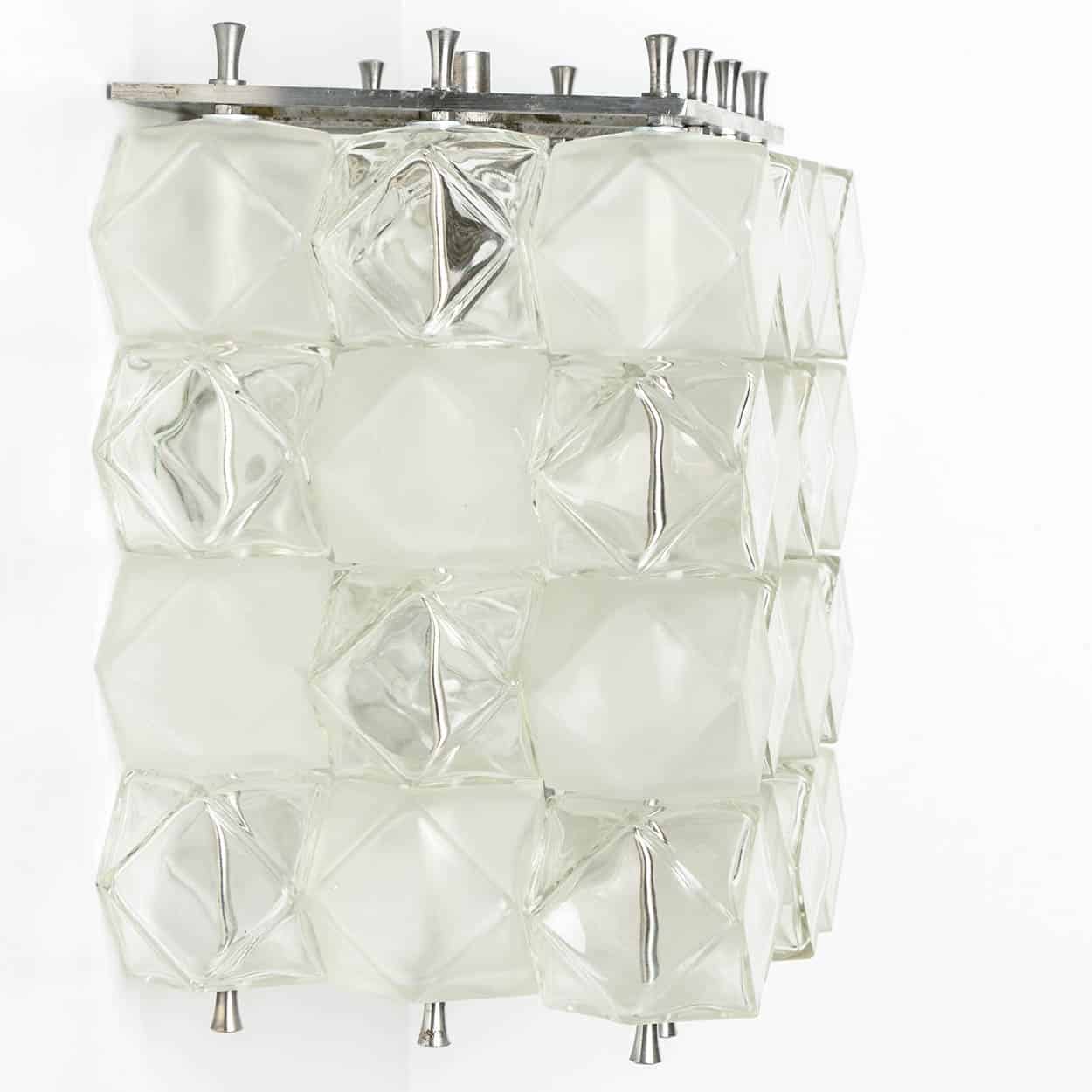Several Filvem Voghera Crystal and Nickel Plated Wall Lamps