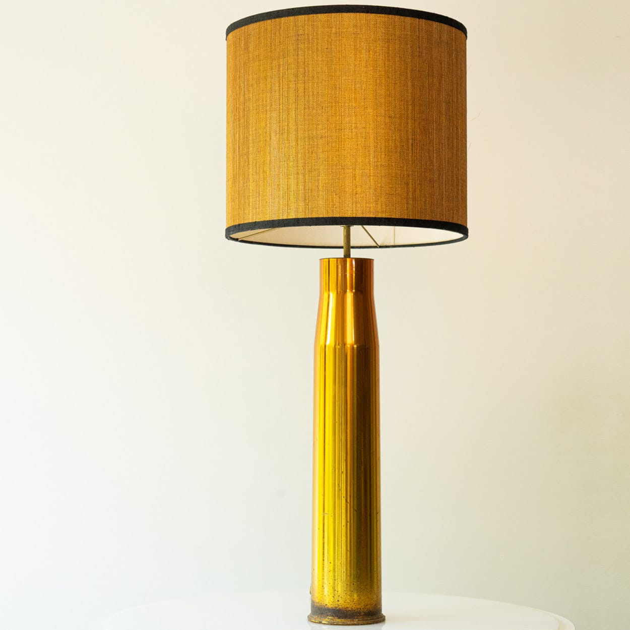Pair of Bitossi Ceramic FLoor Table Lamps, Silk Lampshade by R. Houben