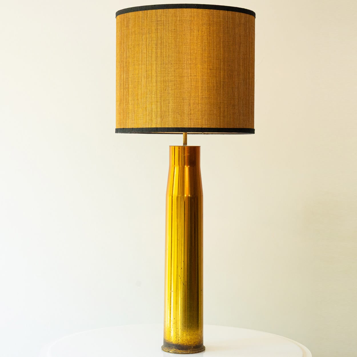 Pair of Bitossi Ceramic FLoor Table Lamps, Silk Lampshade by R. Houben