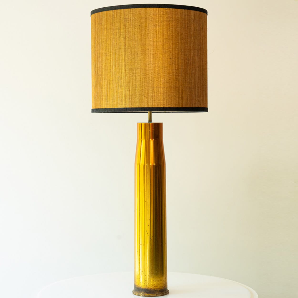 Pair of Bitossi Ceramic FLoor Table Lamps, Silk Lampshade by R. Houben