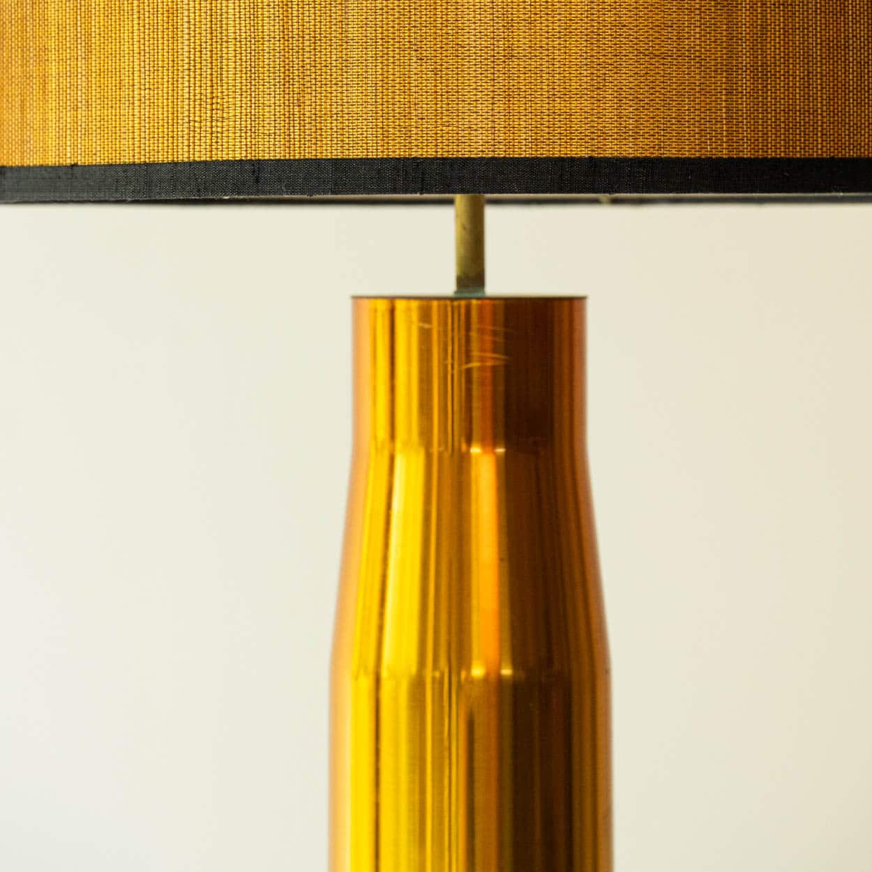 Pair of Bitossi Ceramic FLoor Table Lamps, Silk Lampshade by R. Houben