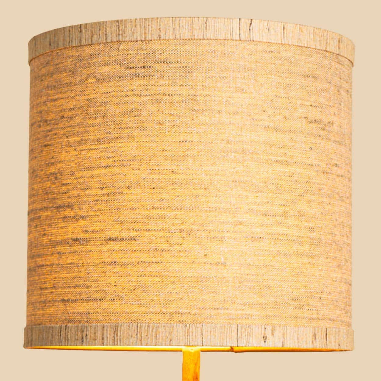 XXL Dark Brown Brutalist Ceramic Floor Lamp, Custom Made Lampshade by R. Houben