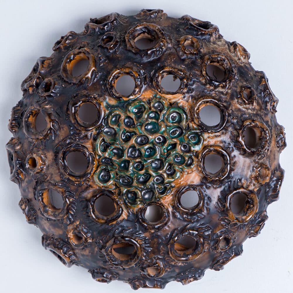 Beautiful Ceramic Wall Light with Holes in the style of Axella, Denmark 1970