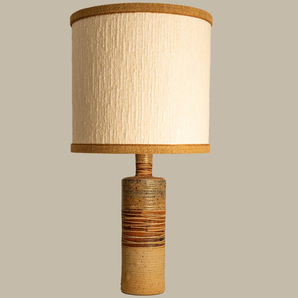 Neutral XL Textured Ceramic Floor Table Lamp, Natural Lampshade by R. Houben