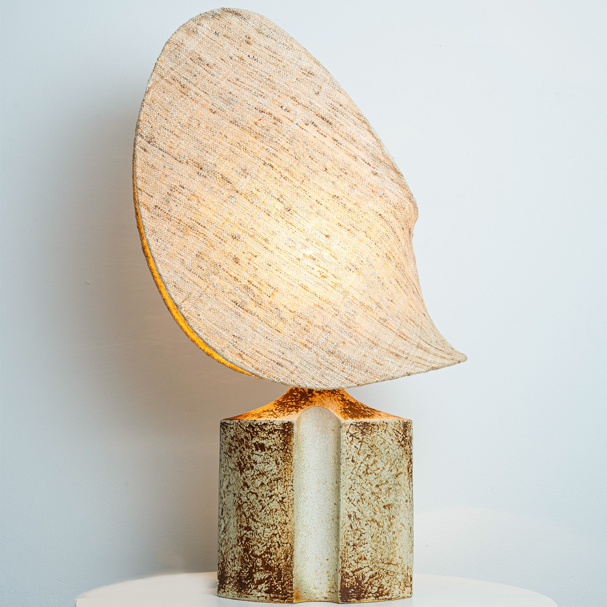 Ceramic Table Lamp for Soholm with Unique New Handmade Shade, Denmark 1960