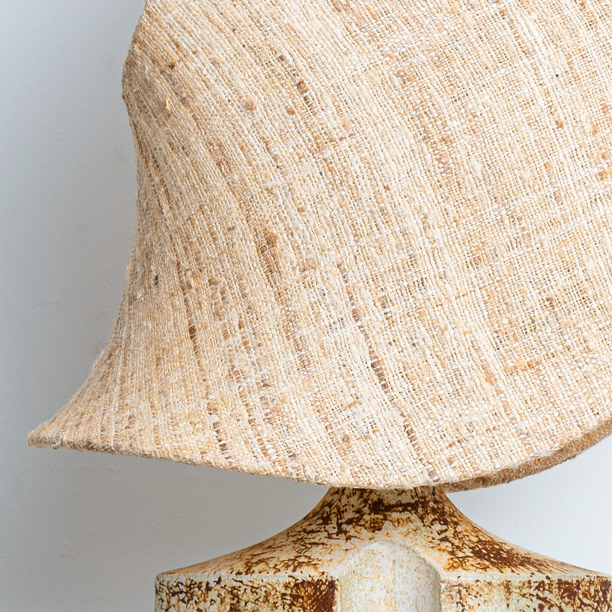 Ceramic Table Lamp for Soholm with Unique New Handmade Shade, Denmark 1960