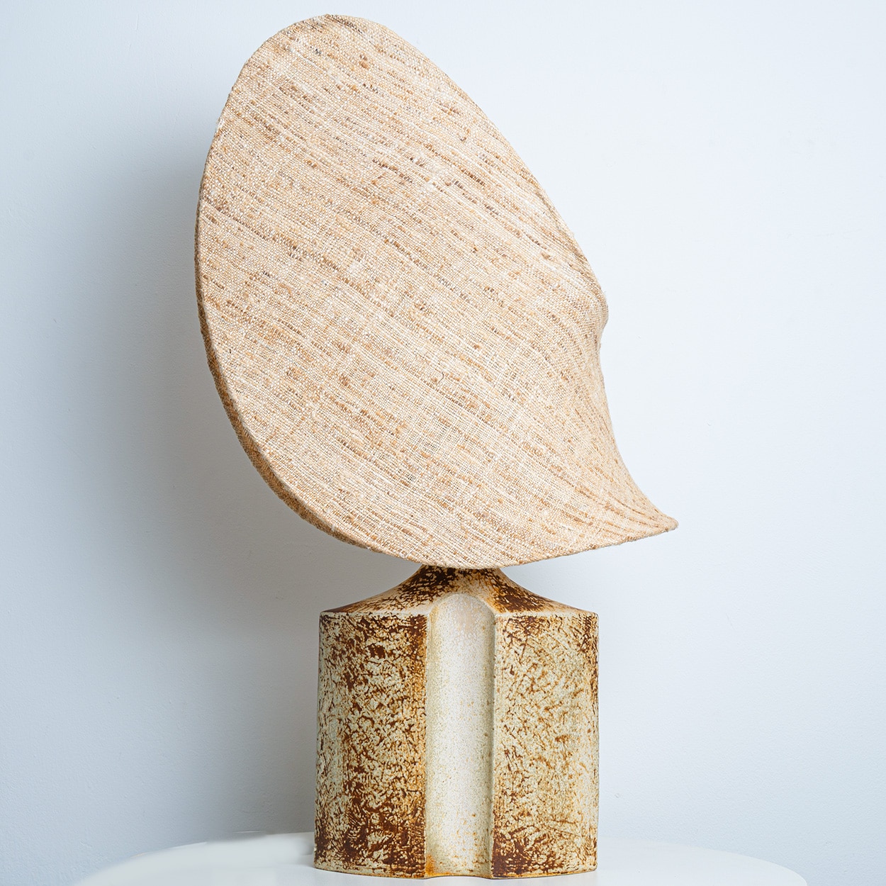 Ceramic Table Lamp for Soholm with Unique New Handmade Shade, Denmark 1960