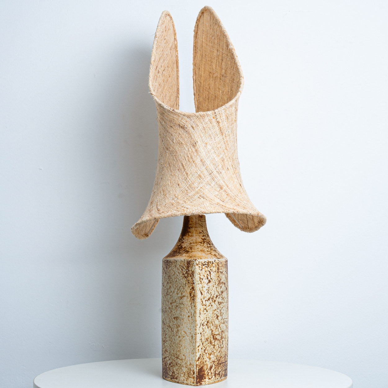 Ceramic Table Lamp for Soholm with Unique New Handmade Shade, Denmark 1960