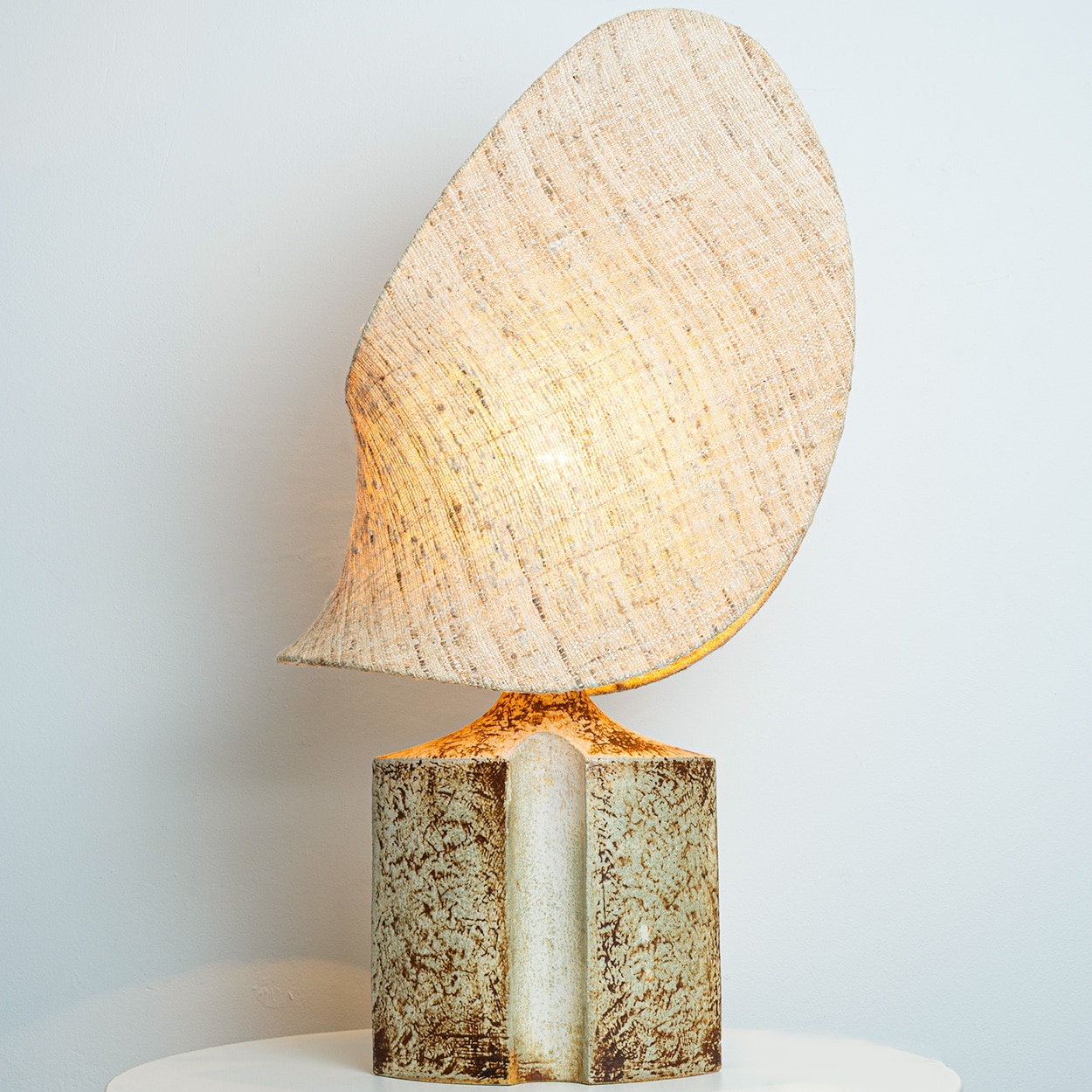 Ceramic Table Lamp for Soholm with Unique New Handmade Shade, Denmark 1960