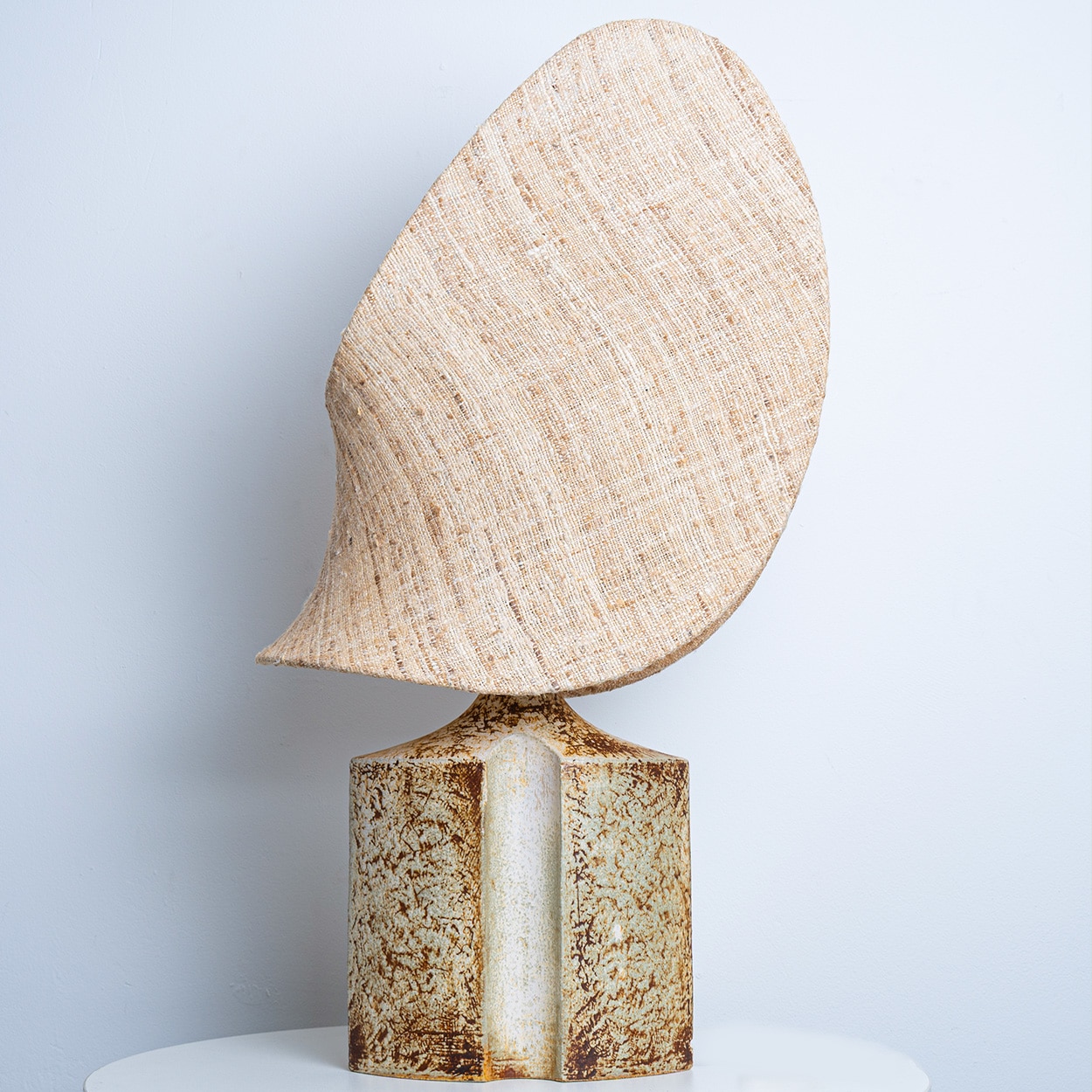 Ceramic Table Lamp for Soholm with Unique New Handmade Shade, Denmark 1960