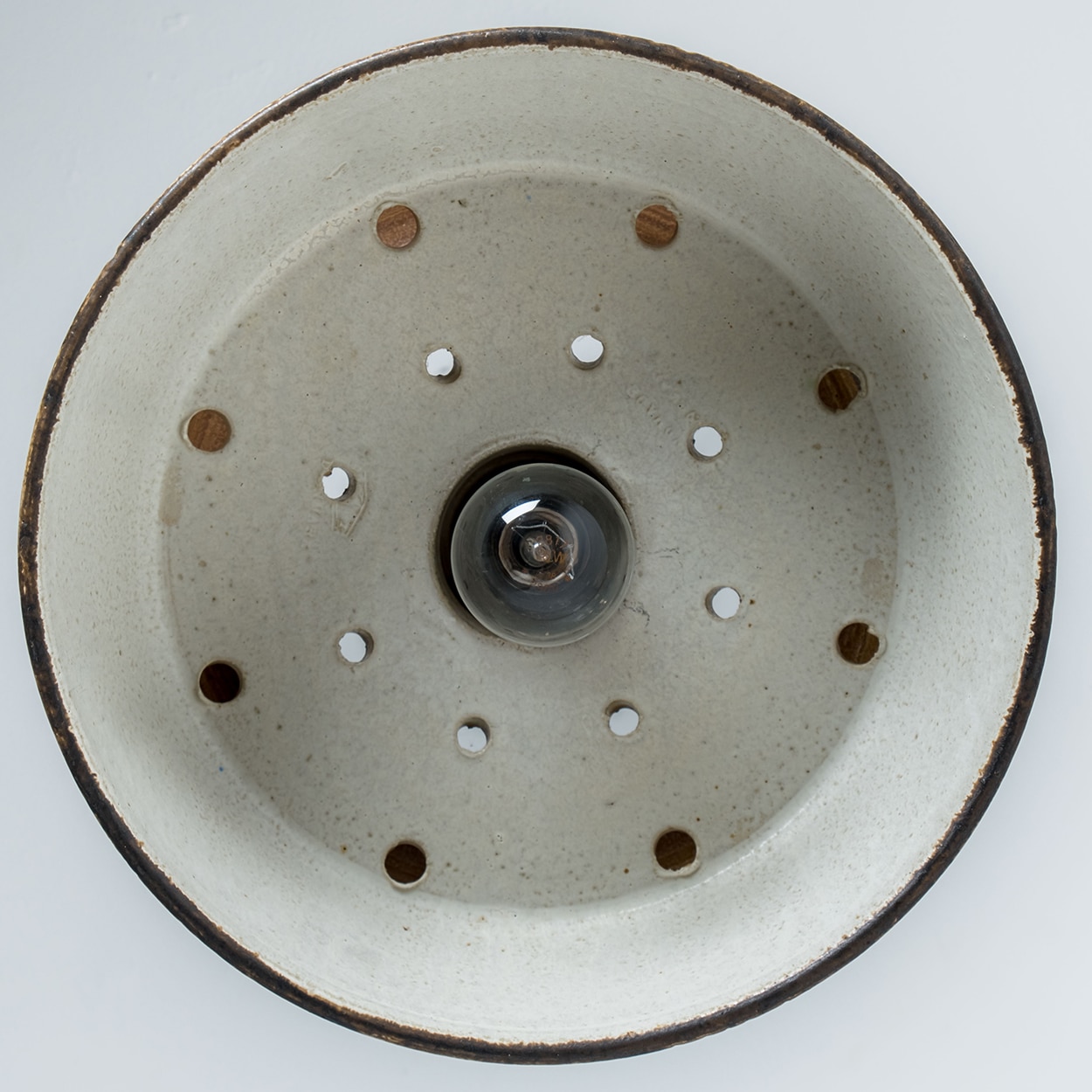 1 of the 2 Axella Ceramic Taupe Green Ceramic Pendant Lights, Denmark, 1970