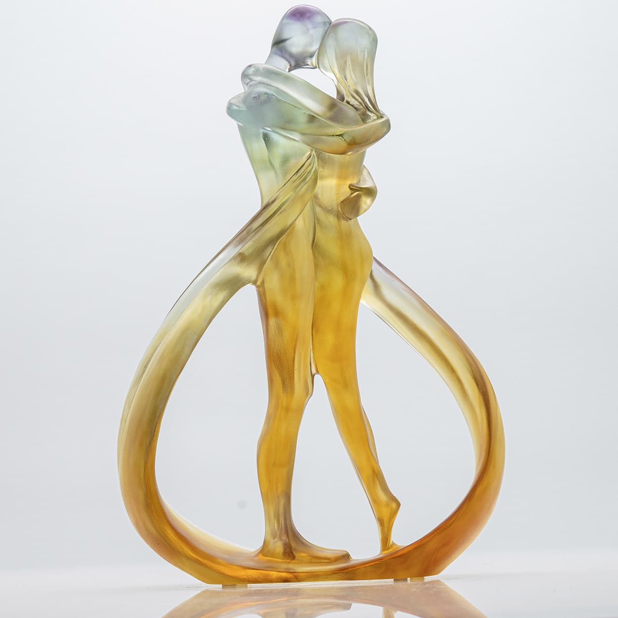 Cristellerie Lorraine Baccarat Crystal Glass Couple Dancers Sculpture, France